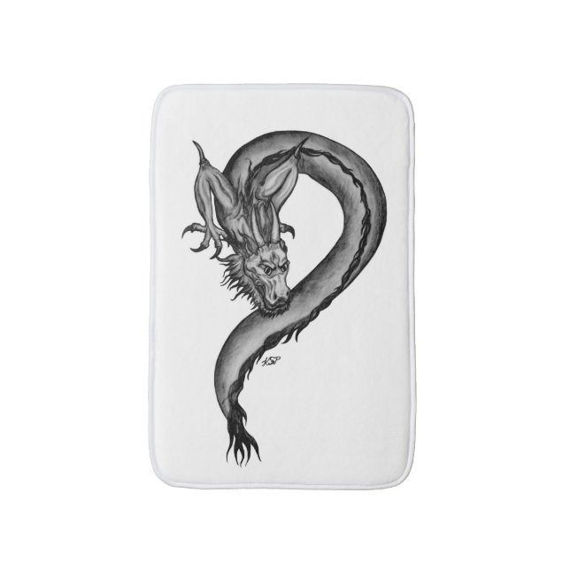 Tapis De Bain Dragon en style tatouage (Devant (Vertical))
