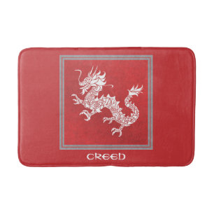 Tapis De Bain Dragon rouge et blanc