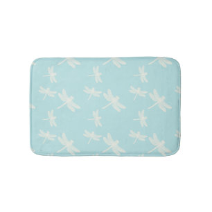 Tapis De Bain Dragonflies Blue Cream Motif