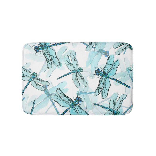 Tapis De Bain Dragonflies élégantes : Aquarelle (Devant)