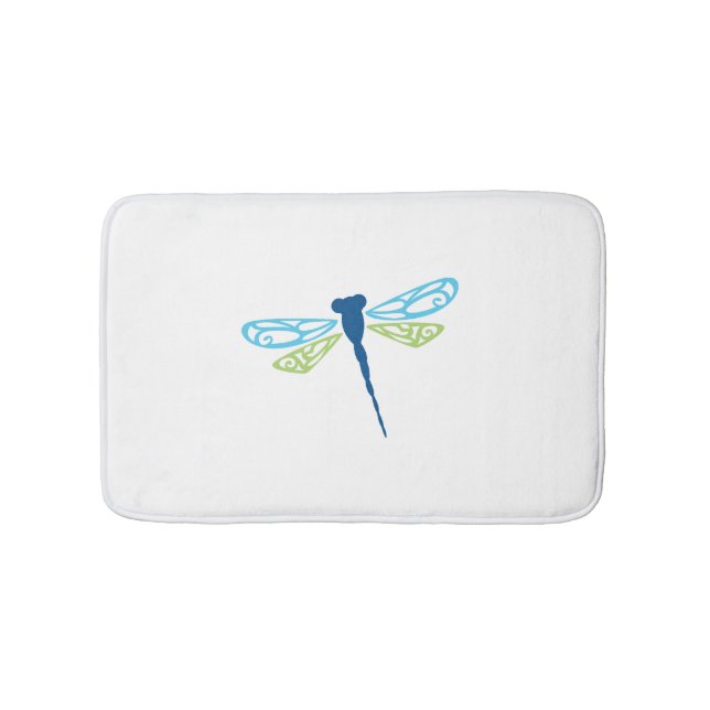 Tapis De Bain Dragonfly bleu et vert (Devant)