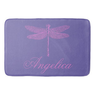Tapis De Bain Dragonfly Imaginaire rose et violet