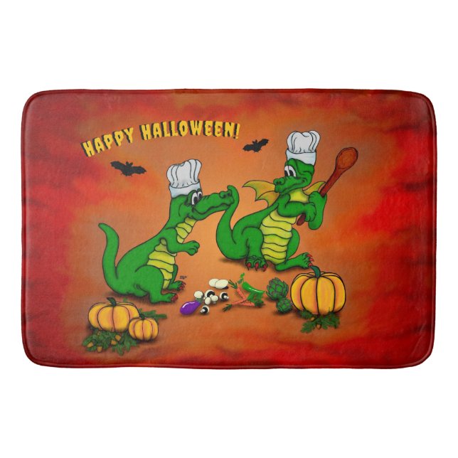 Tapis De Bain Dragons - Joyeux Halloween ! Aujourd'hui je vais c (Devant)