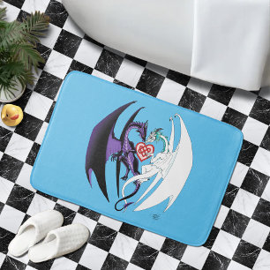 Tapis De Bain Dragons Love Heart Blue