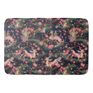 Tapis De Bain Dragons roses et fleurs de cerisiers