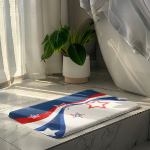 Tapis De Bain Drapeau Abstrait moderne patriotique