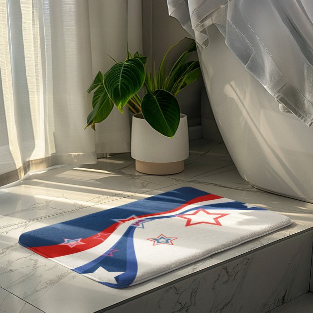 Tapis De Bain Drapeau Abstrait moderne patriotique (Créateur téléchargé)