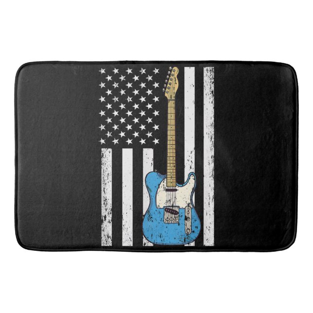 Tapis De Bain Drapeau américain de guitare vintage (Devant)