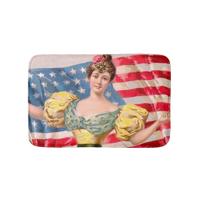 Tapis De Bain Drapeau américain Lady Liberty Independence (Devant)