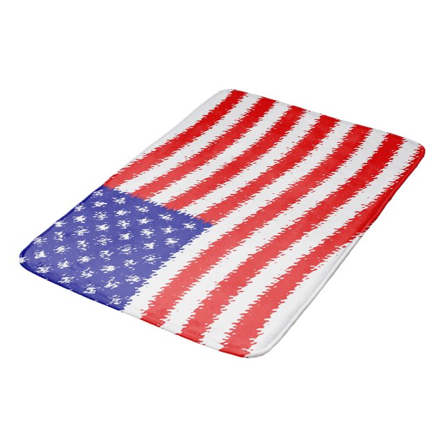 Tapis De Bain Drapeau américain ondulé (Angle)