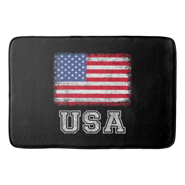 Tapis De Bain Drapeau Américain Patriotique Pour Hommes Femmes E (Devant)