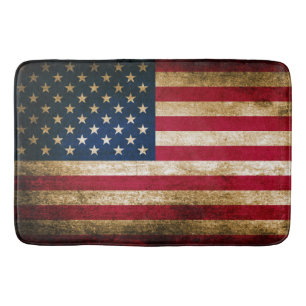Tapis De Bain Drapeau américain rustique patriotique