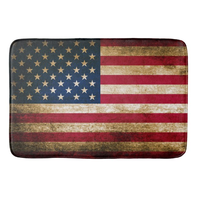 Tapis De Bain Drapeau américain rustique patriotique (Devant)