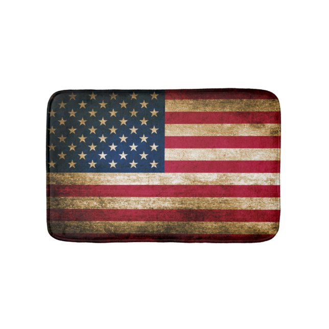 Tapis De Bain Drapeau américain rustique patriotique (Devant)