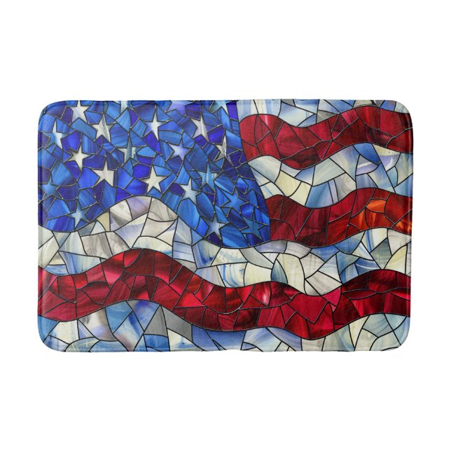 Tapis De Bain Drapeau Américain Strait Verre Bain Mat (Devant)