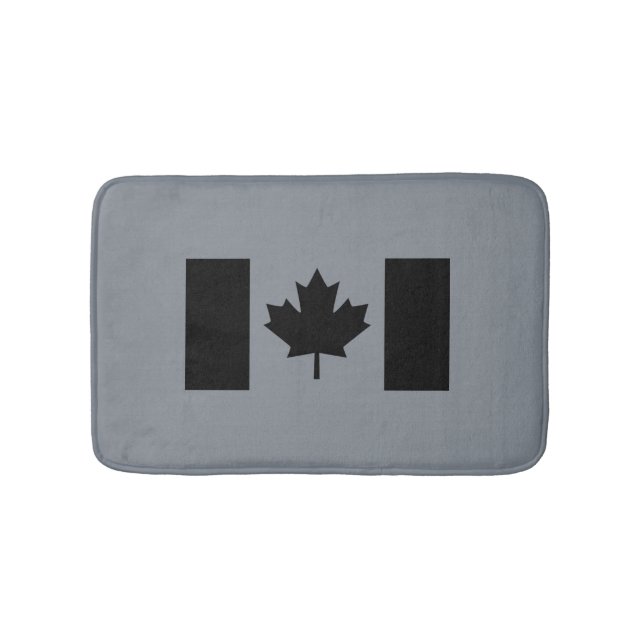 Tapis De Bain Drapeau canadien élégant en noir (Devant)