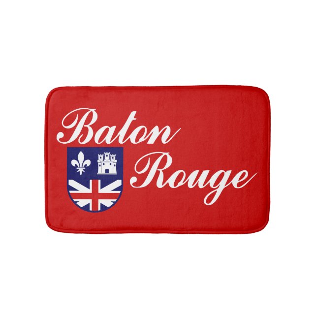 Tapis De Bain Drapeau de Baton Rouge, Mat de salle de bain Louis (Devant)