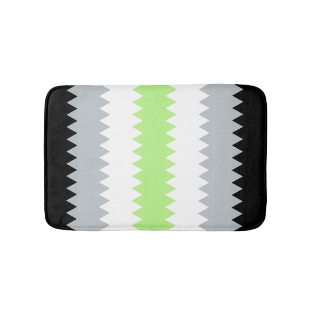 Tapis De Bain Drapeau de fierté Agender Abstrait Groovy Boho Zig (Devant)