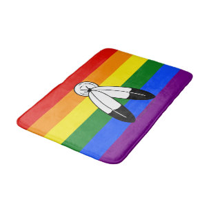 Tapis De Bain Drapeau de fierté bispirituel de SlipperyJoe's sym