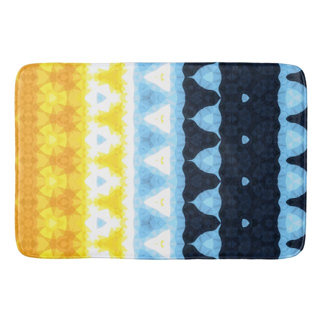 Tapis De Bain Drapeau de fierté BoHo Groovy Géométrique Abstrait (Devant)