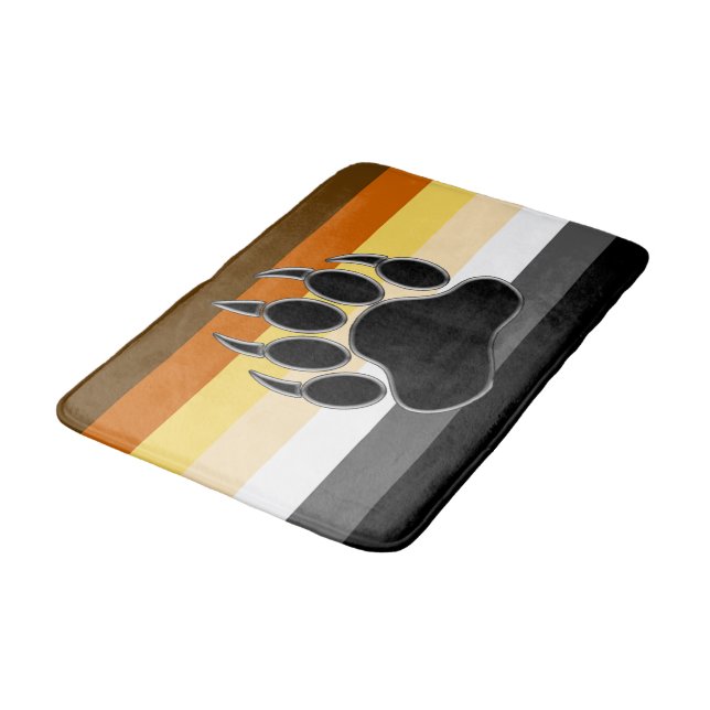 Tapis De Bain Drapeau de fierté de l'ours gay Patte d'ours (Angle)