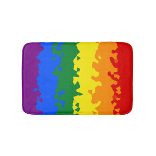 Tapis De Bain Drapeau de fierté gay arc-en-ciel mosaïque abstrai