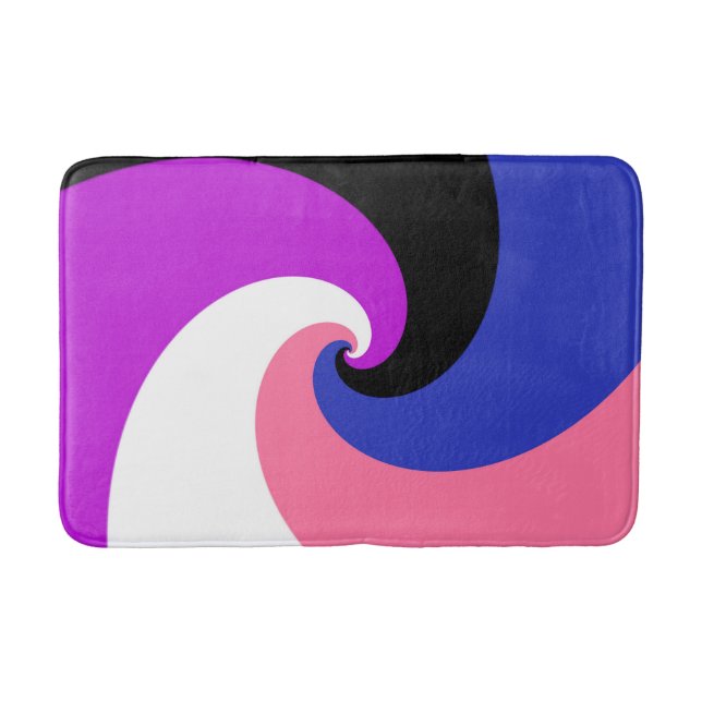 Tapis De Bain Drapeau de fierté Genderfluid Abstrait Spirale Boh (Devant)