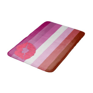 Tapis De Bain Drapeau de fierté lesbienne au rouge à lèvres Slip