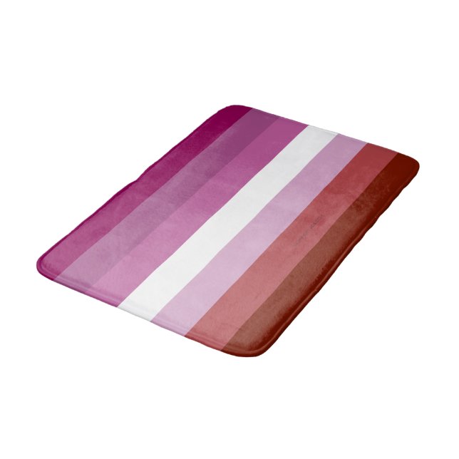 Tapis De Bain Drapeau de fierté lesbienne de SlipperyJoe féminin (Angle)