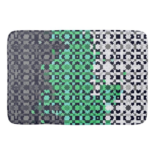 Tapis De Bain Drapeau de fierté Neutrois Abstrait Pixelisé Tripa (Devant)