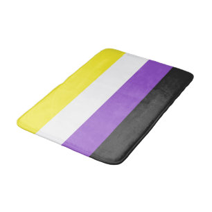 Tapis De Bain Drapeau de fierté non binaire de SlipperyJoe's jau
