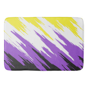 Tapis De Bain Drapeau de fierté non binaire funky grunge zigzag