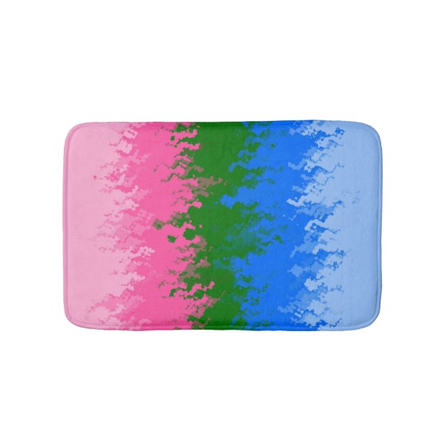 Tapis De Bain Drapeau de fierté omniromantique abstrait ondulé t (Devant)