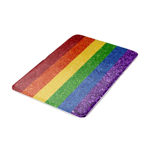 Tapis De Bain Drapeau de la Fierté arc-en-ciel LGBT Parties scin (Angle)