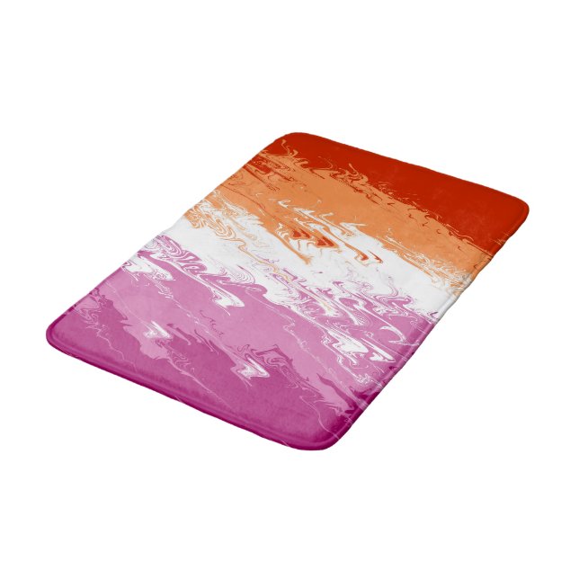 Tapis De Bain Drapeau de la fierté lesbienne Abstraite (Angle)