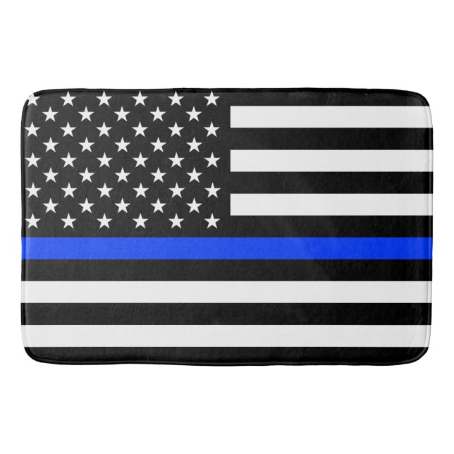 Tapis De Bain Drapeau de la police Thin Blue Line (Devant)