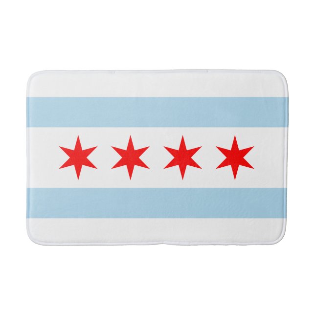 Tapis De Bain Drapeau de la ville de Chicago (Illinois) (Devant)