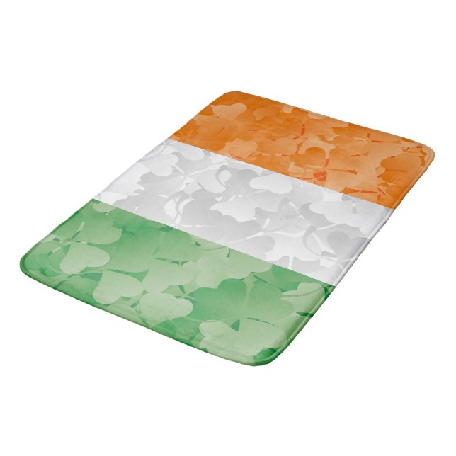 Tapis De Bain Drapeau de l'Irlande avec motif shamrock (Angle)