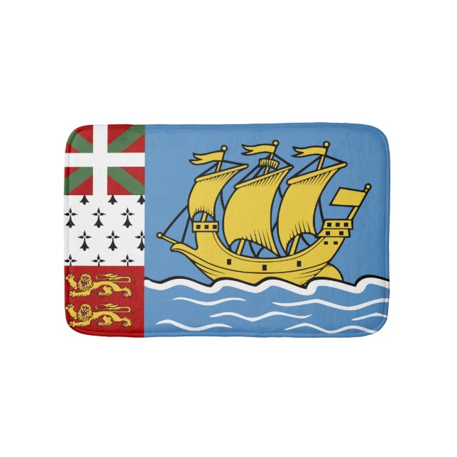 Tapis De Bain Drapeau de Saint-Pierre-et-Miquelon (Devant)