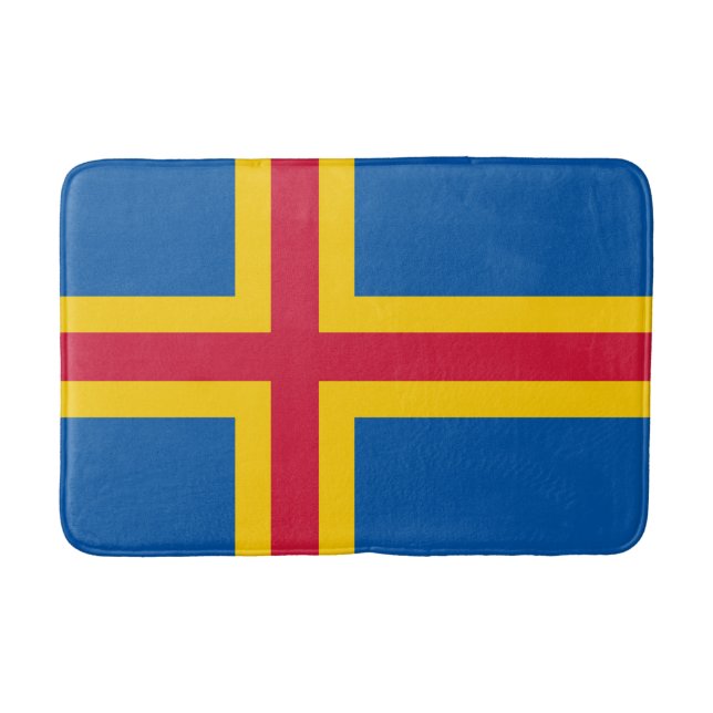 Tapis De Bain Drapeau des îles Åland patriotiques (Devant)