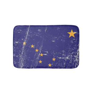 Tapis De Bain Drapeau grunge de l'Alaska