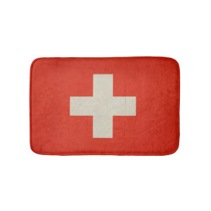 Tapis De Bain Drapeau grunge d'État souverain de la Suisse