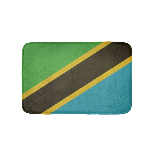 Tapis De Bain Drapeau grunge d'État souverain de la Tanzanie (Devant)