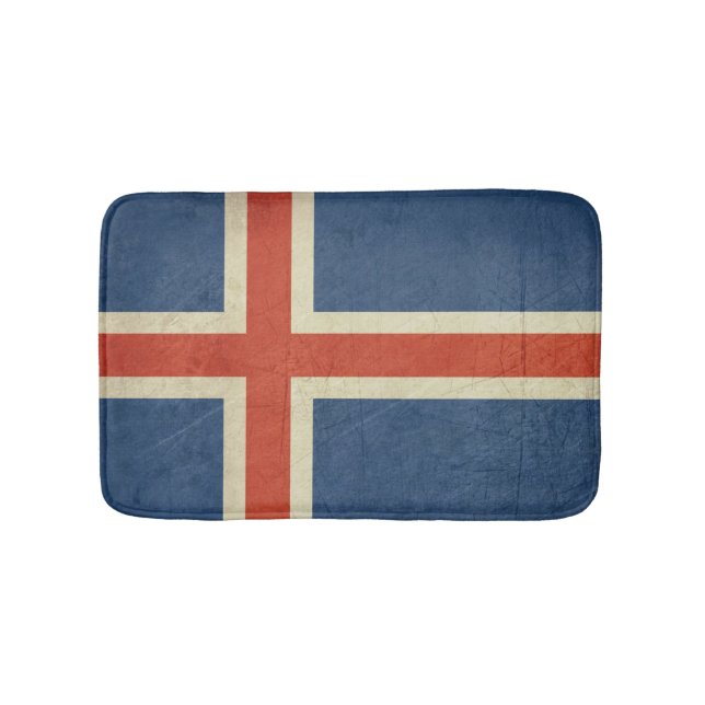 Tapis De Bain Drapeau grunge d'État souverain de l'Islande (Devant)