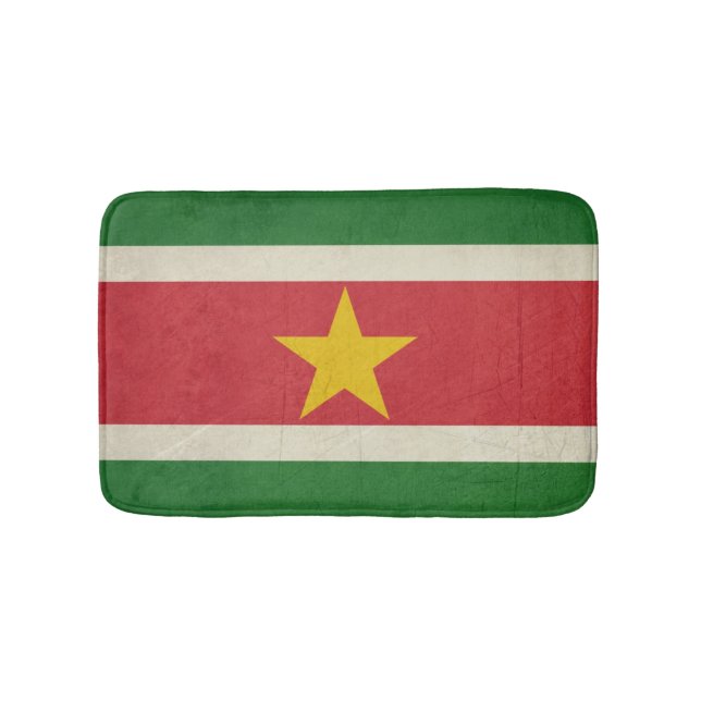Tapis De Bain Drapeau grunge d'État souverain du Surinam (Devant)