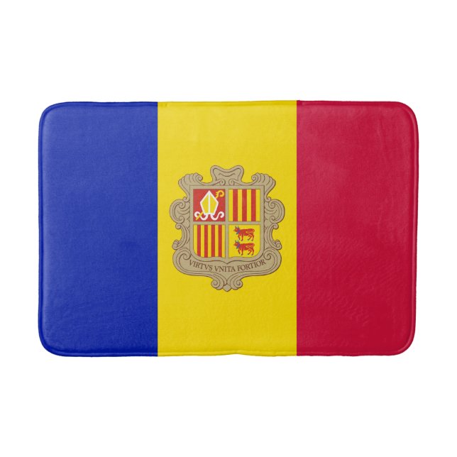 Tapis De Bain Drapeau patriotique d'Andorre (Devant)