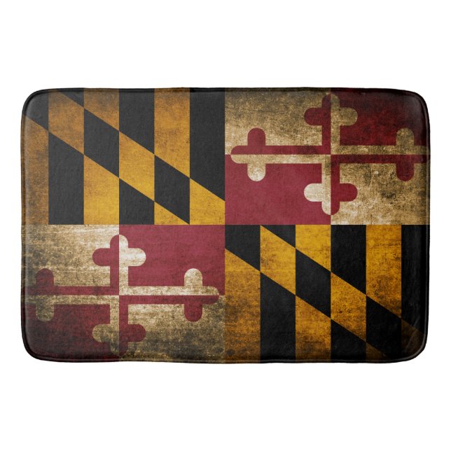 Tapis De Bain Drapeau rustique vintage du Maryland (Devant)