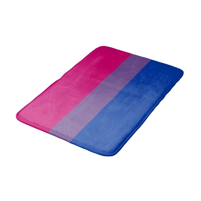 Tapis De Bain Drapeau SlipperyJoe's Bisexual Pride lavande-rose (Angle)