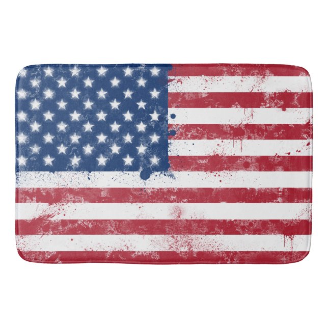 Tapis De Bain Drapeau Splatter Peint USA (Devant)