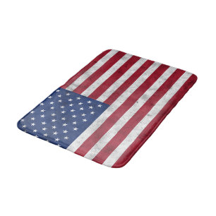 Tapis De Bain Drapeau USA vintage rouge blanc bleu Amérique patr